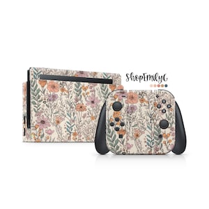 Wrap floral fleurs sauvages pour appareils Nintendo Switch | Standard, OLED, 2, léger