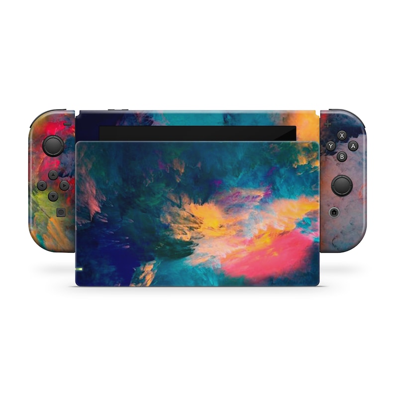 Nintendo Switch Skin Decal Colorful Smoke Clouds Etsy
