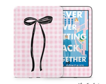 Coquette Gingham Bow Pink Kindle Decals Sticker Skin | Vinyl Wrap For Kindle Paperwhite, Oasis, eReader | Book Lover Gift