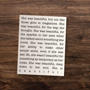 Inspirierende Zitat Aufkleber // She Was Beautiful // Motivationsstarke und aufmunternde Aufkleber // Wasserflasche Laptop iPad Journal Handy