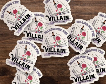 Pegatina "Enamorándose del Villano" / Pegatina para Kindle, Vinilo para Amantes de los Libros, Laptop, Booktok, Apasionado de los Libros, Estética, Bookstagram