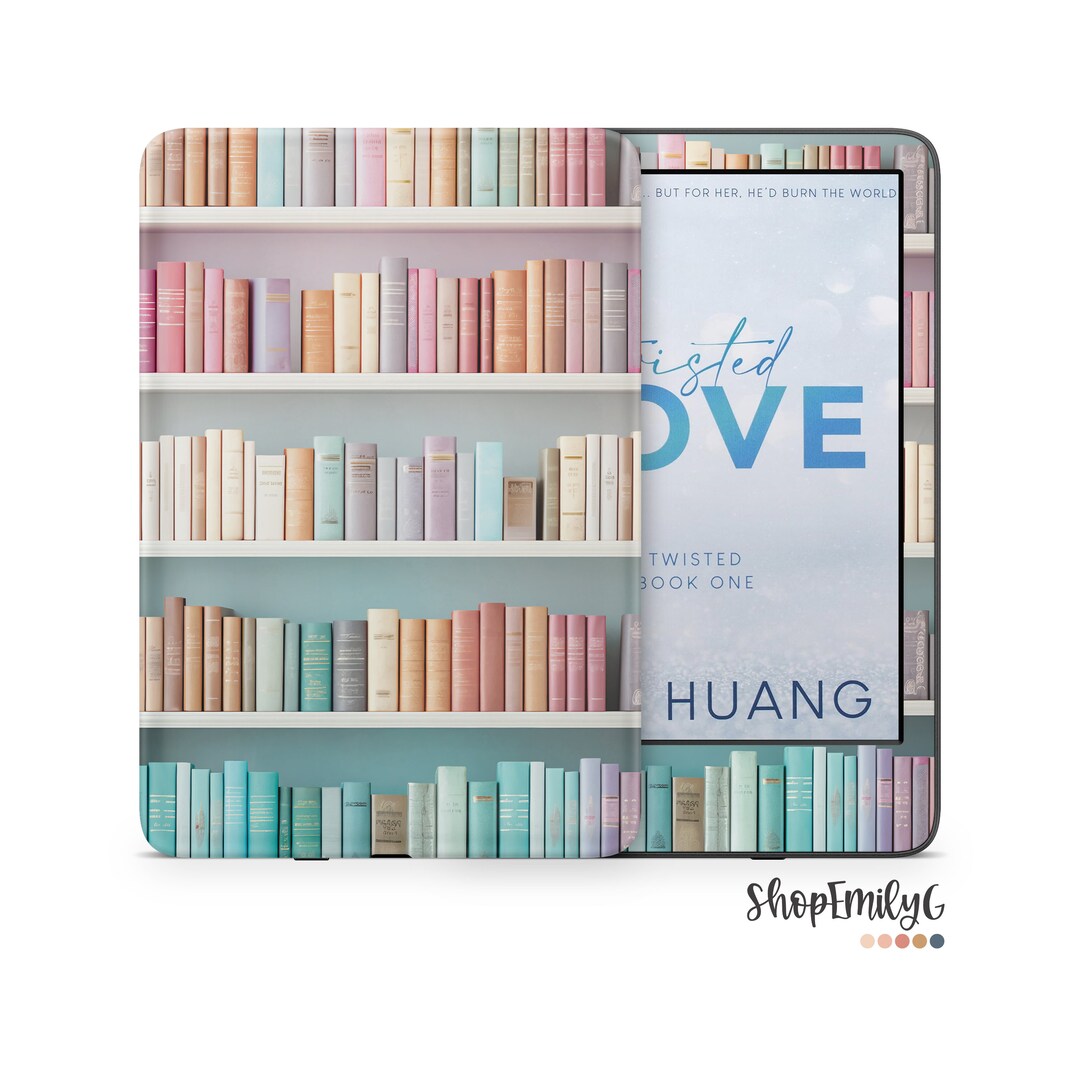 Pastel Rainbow Bookcase Kindle Skin Aesthetic Wrap for Amazon Kindle