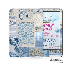 Beach Blues-collage Kindle Skin | Esthetische verpakking voor Amazon Kindle Basic, Paperwhite, Fire, Oasis, Scribe, Kobo, Colorsoft | Cadeau boekenliefhebber