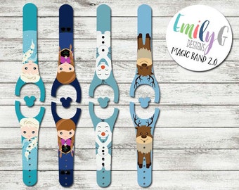 Ice Princess & Queen Disney Magic Band 1.0 or 2.0 Decal or Skin | Custom Waterproof MagicBand Wrap | MagicBand Decal | RTS Ready To Ship