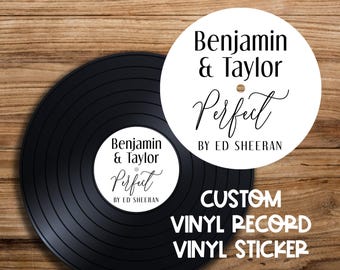 First Dance Song Personalized Custom Vinyl Sticker Decal for Record Wedding Guestbook Musical Decor