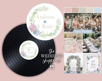 PASTEL GARDEN Vinyl Sticker Decal for Record Wedding Guestbook Musical Decor