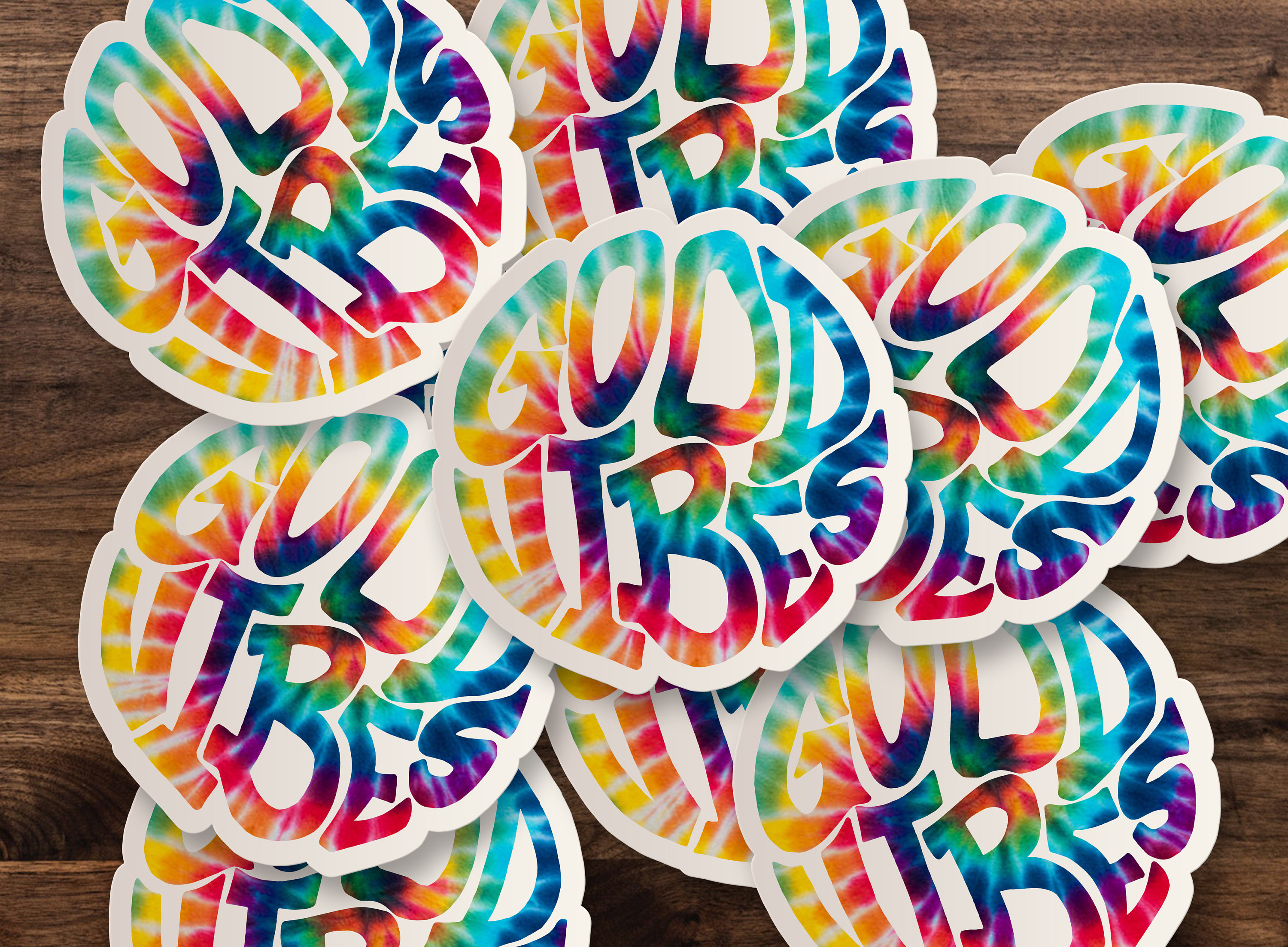 Paper Stickers, Labels & Tags Paper & Party Supplies Tie dye good vibes