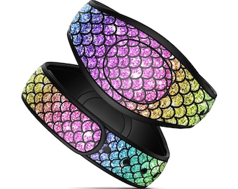 Rainbow Mermaid Scales Ombre Disney MagicBand 2.0 and PLUS Decal Sticker Wrap - Fits Adult & Kids!