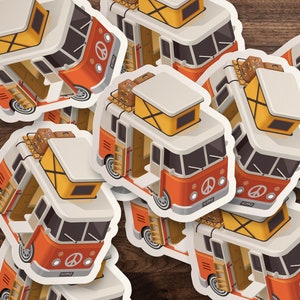 Camper Sticker | Die-Cut Window, Skateboard, Car, Wall Decal, Laptop Vinyl Sticker - 3&quot;, 5&quot; or 7&quot;