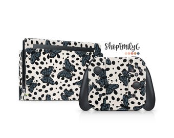 Black and Cream Butterflies Skin Wrap for Nintendo Devices Switch Standard, OLED, 2, Lite  Decal Wrap | Console, Joycons