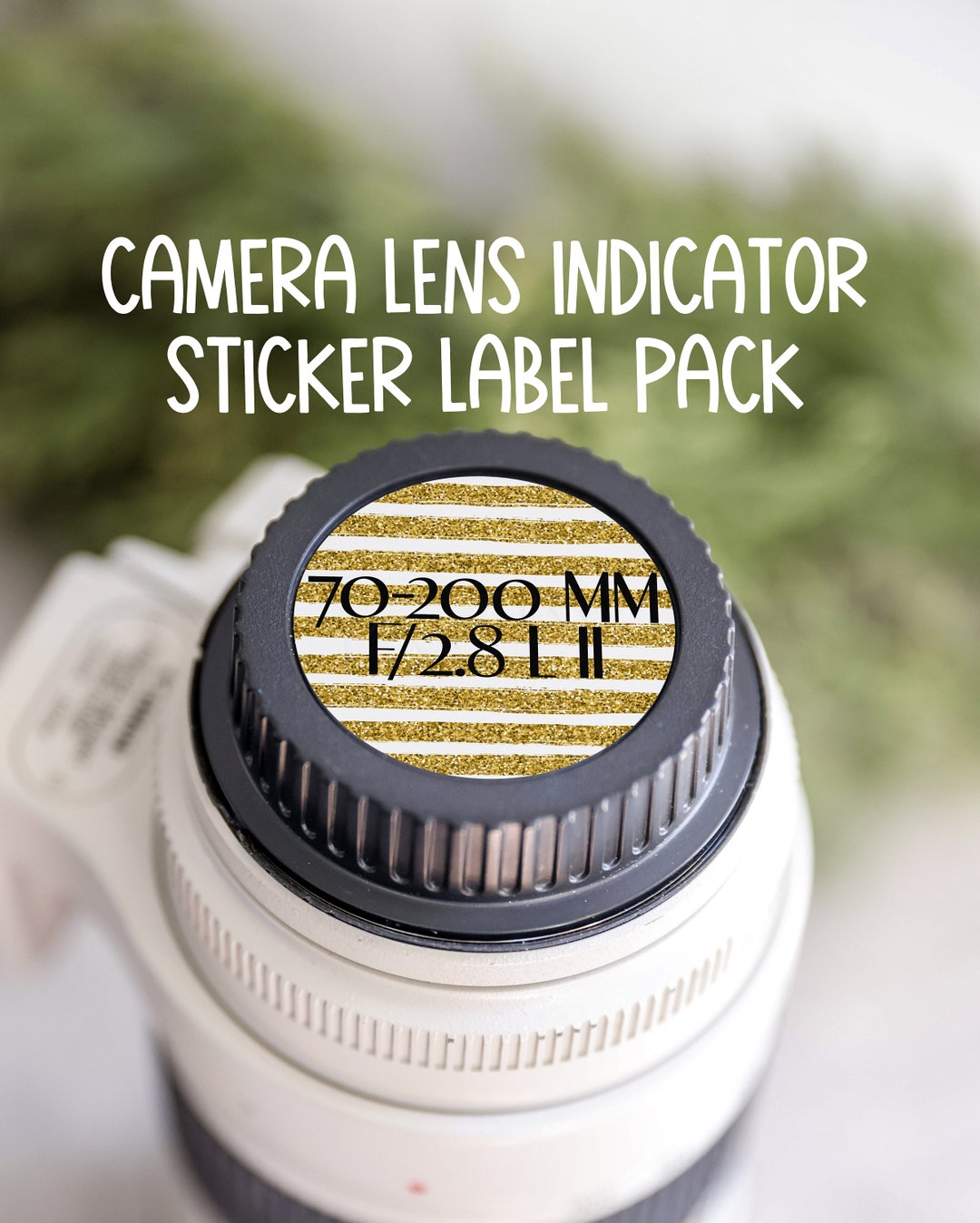 Glitter Gold Stripes Camera Lens Indicator Sticker Label Singles Packs ...