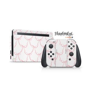 Pink Coquette Bows Skin Wrap for Nintendo Switch Devices | Standard, OLED, 2, Lite