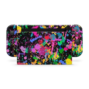 Layered Splatter Paint Decal  for Joy-Con Gaming Controller Console & Dock | High Quality 3M Vinyl Full Coverage
