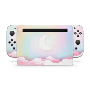 Funda protectora con diseño de cielo estrellado y lunar ombré para Nintendo Switch (estándar, OLED, 2 y Lite)
