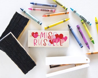Valentines Day Heart | Teacher Dry Erase Chalkboard Eraser | Custom Personalized Teacher Eraser Gift | Gift for Teacher | White Board Eraser