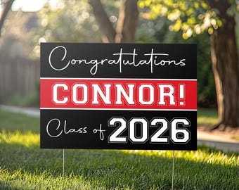 Classic Personalized Senior Graduation Yard Sign | Class of 2026 Party Decor
