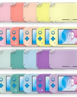 かわいいパステルカラーのNintendo Switch LITEスキン。単色ピンク