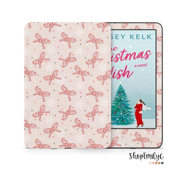 Weihnachten Pfefferminz Schleifen Wrap für Amazon Kindle Basic, Paperwhite, Scribe, Kobo, Colorsoft