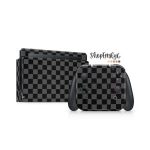Black Dark Checkered Skin Wrap for Nintendo Switch Devices | Standard, OLED, 2
