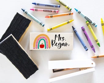 Teacher Rainbow | Teacher Dry Erase Chalkboard Eraser | Custom Personalized Teacher Eraser Gift | Gift for Teacher | White Board Eraser