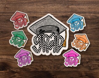 Graduation Cap Senior Kindergarten College High School Graduate Waterproof Matte Sticker