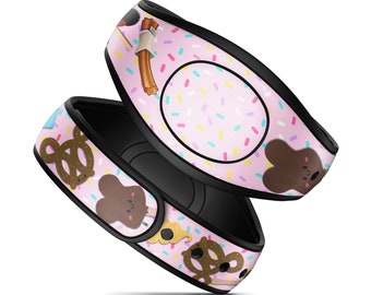 Pink Treats Decal Vinyl Decal Skin for Disney MagicBand+ and MagicBand 2.0 | Waterproof Magic Band Sticker Glitter Wrap | RTS Ready To Ship