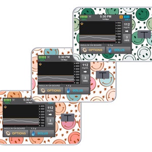 Tandem T:Slim X2 Sticker // Tslim Insulin Pump Decal Skin // Diabetic Medical Device Sticker // Boho Aesthetic Smiley Faces