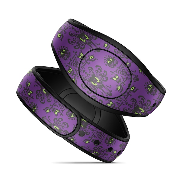 Purple Damask Vinyl Decal Skin for Disney MagicBand+ and MagicBand 2.0 | Waterproof Magic Band Sticker Wrap