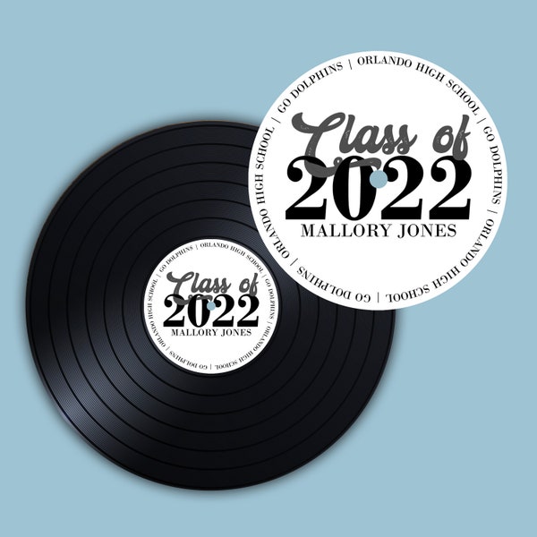 Senior Record Class of Custom Label | Graduation Party Label for Record Guestbook | Record Guestbook for Birthday, Graduation Vinyl Record