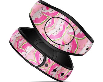 Stickers adhésifs autocollants Disney MagicBand 2.0 et PLUS, pastèque rose preppy - Convient aux adultes et aux enfants !