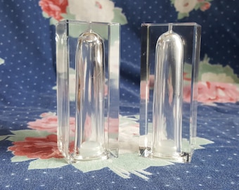 Paire de sel de colonne en verre et de poivre Shakers Crystal Pillar Shaker