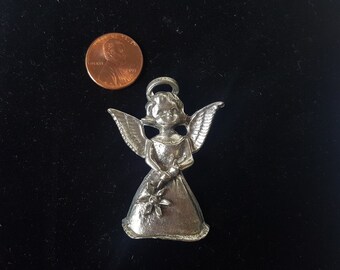 Plata angel encanto joyería metal niña colgante FS