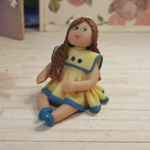 Miniature Polymer Clay Dollhouse Doll Figurine Handmade Kids Bedroom Nursery Baby Doll Toy 1:12 Scale FS