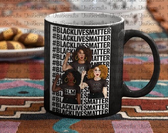 BLM Afrocentric ladies  mug, Black lives matter ladies mug,