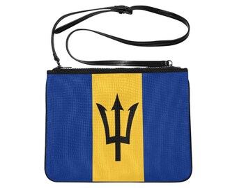 Barbados Flag bag, Bajan flag clutch purse, cute Bajan bag,  Barbados clutch