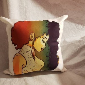 Photo pillow with Art by ash, dope diva throw pillow CASE , black girl magic PILLOW  CASE