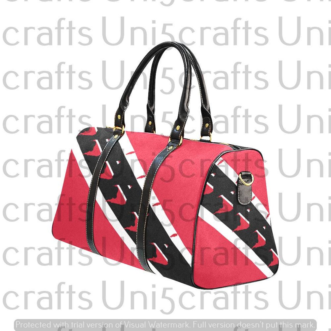 Trinidad Flag and Map Travel Bag Trinidad Travel Bag Red Etsy