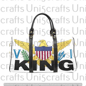 Virgin Island king travel bag, VI travel bag, flag bag, Island king travel bags