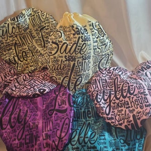 Name bonnets, bonnets, custom made name bonnets, custom made fabric