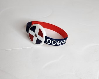 Dominican Rubber Bracelet, flag Bracelet,  for Men, Women, and Teens