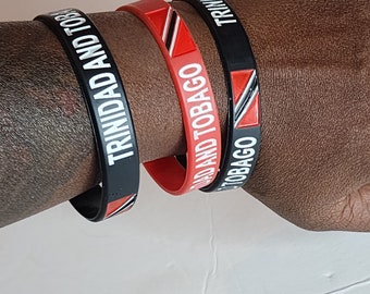 Trinidad and Tobago rubber Bracelet, Bead Bracelet,  for Men, Women, and Teens