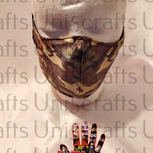 Máscara de camuflaje, protector facial de camuflaje, máscara hecha a medida, tela/imagen hecha a medida