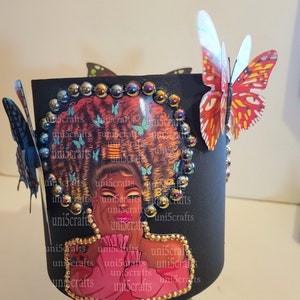 Butterfly  Diva lamp, Diva head, Diva like, Melanin made,  Black beauty, Personalized gifts, Lamp Shade, , Table Lamp,