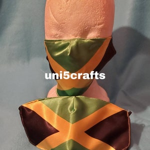 Jamaica Represent your flag face mask, flag face sheild, flag mask