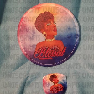 Blessed afrocentric folding disc fans,  black girl  magic fan, tie dye fan, birthday  party keepsakes
