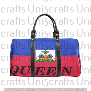 Haiti Queen travel bag, Haitian travel bag, flag bag, red white blue travel bags
