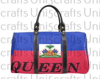 Haiti Queen travel bag, Haitian travel bag, flag bag, red white blue travel bags