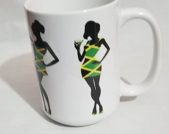 Jamaican ladies coffee mug 11oz - with or without personalization