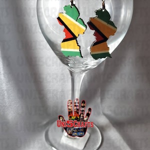 Guyana shape flag earrings