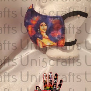 Purple ash the artist face mask, colorful face sheild,
